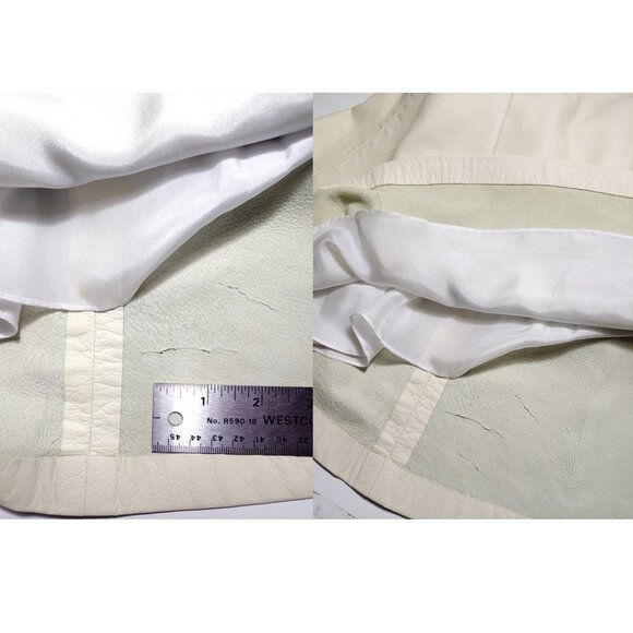 Sally LaPointe Lambskin Mini Skirt in Eggshell-Powder - Small - NWOT - Picture 3 of 5